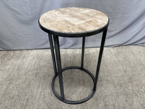 HAMMARY Modern Basics Round Travertine Side Table