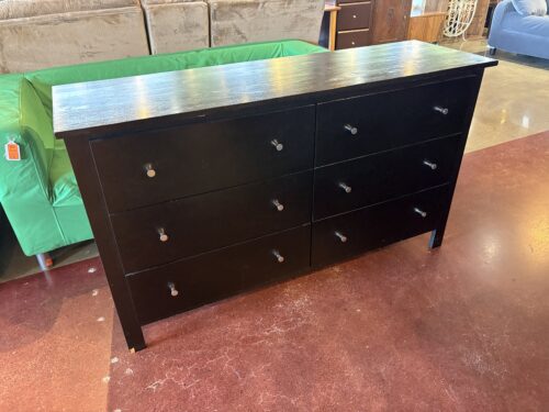 Classic Style 6 Drawer Dresser in Black