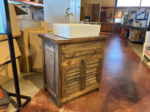 Rustic Shutter Style Bathroom Vanity