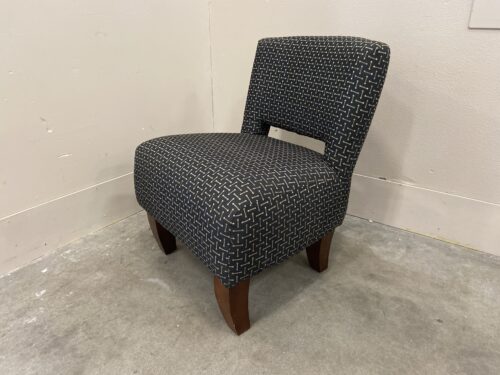 Vintage Novelty Print Armless Accent Chair