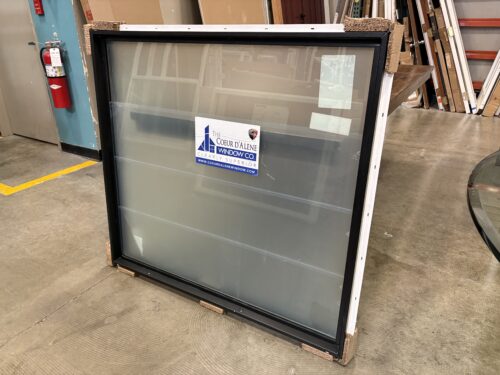 NEW! COEUR D'ALENE 3300 Series 41x45b Satin Etched Fixed window with Black and White Vinyl Frame