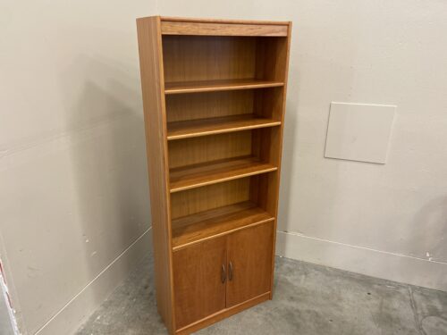 Danish Teak 4 Tier Bookcase with Lower Cabinet