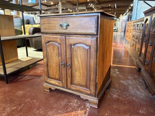 Bedside Cabinet with Ornate Brass Hardware
