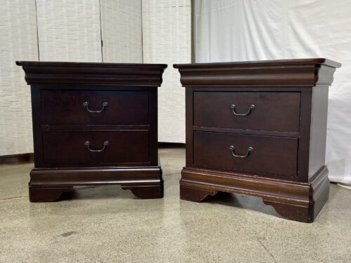 BASSETT Dark Brown 2-Drawer Nightstand Duo (Set of 2)