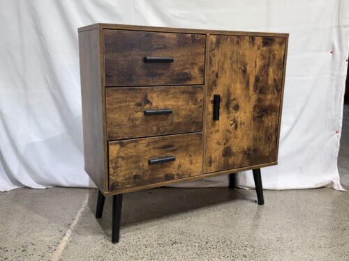 Lightweight Black & Wood Storage Cabinet