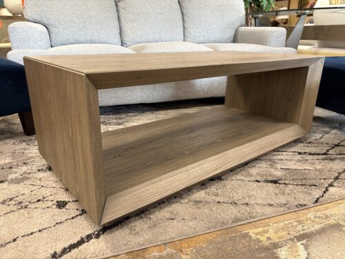 Weathered Grey Modern Minimalist Rectangular Coffee Table