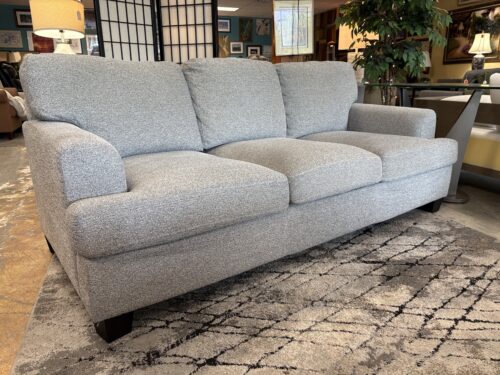 Sandy Grey Fabric Transitional 3-Cushion Sofa