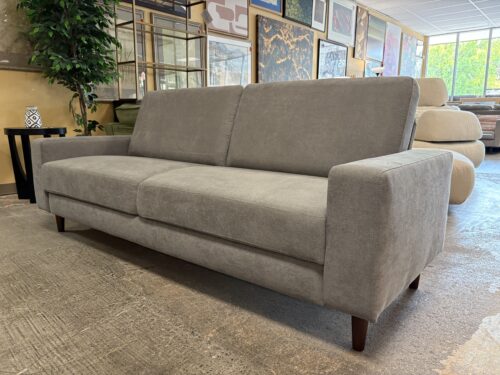 Light Grey Fabric MCM Style 2-Cushion Sofa
