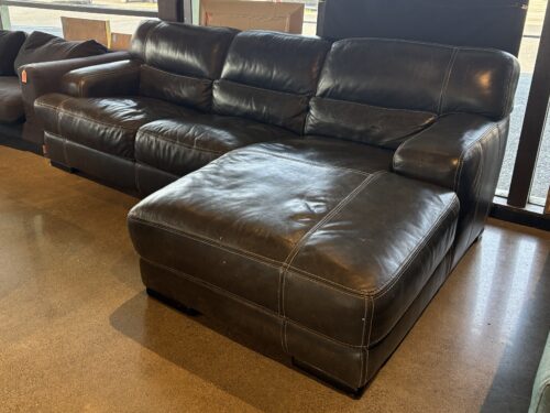 Blackest Brown Contrast Stitched 2Pc. Sectional w/ Chaise