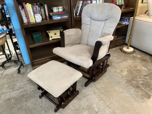 Light Grey Gliding Armchair w/ Ottoman (Set of 2)