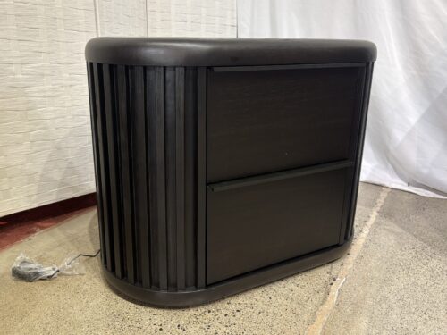 NEW! FURNITURE OF AMERICA Hildesheim Black 2-Drawer Nighstand w/ USB A-C