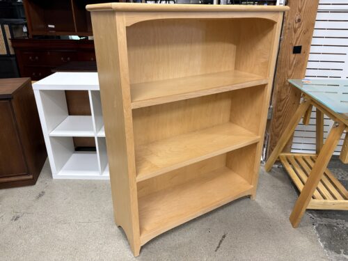 Blonde Solid Wood 3-Shelf Bookcase
