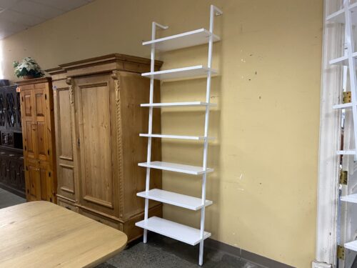 CB2 Stairway 8ft White High-Gloss Lacquer 7-Tier Shelf