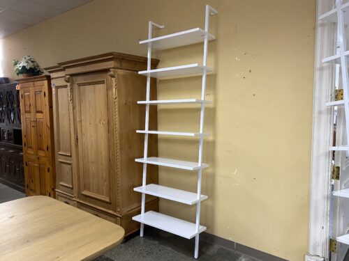CB2 Stairway 8ft White High-Gloss Lacquer 7-Tier Shelf