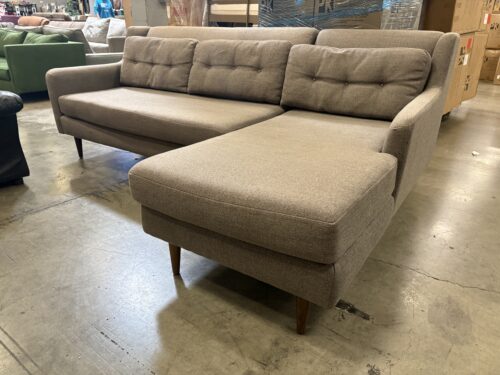 WEST ELM Crosby MCM L-Shaped Sectional in Taupe