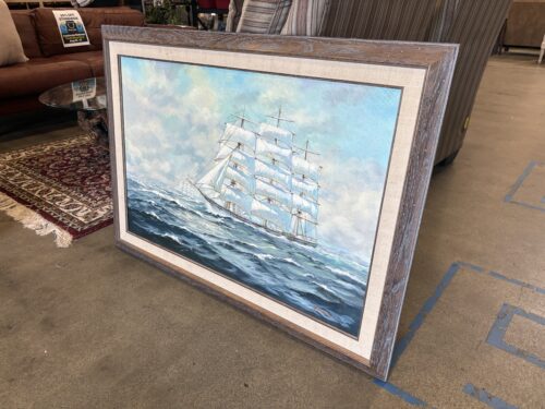 Vintage 70's Maritime Themed Original Signed Oil Painting by Carl Christophersen