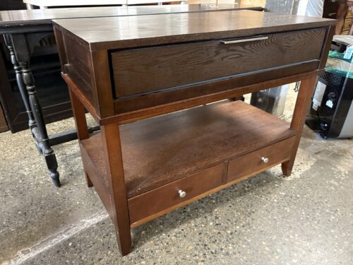 Espresso Contemporary 2-Tier 3-Drawer Console Table