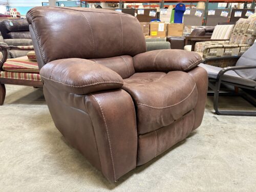 Brown Plush Manual Swiveling Recliner