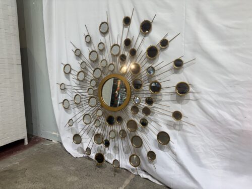 SAFAVIEH Kiania Round Sunburst Mirror in Gold