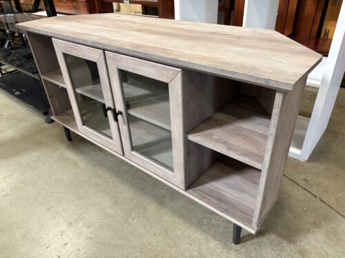 WALKER EDISON Grey Wash Corner Media Cabinet