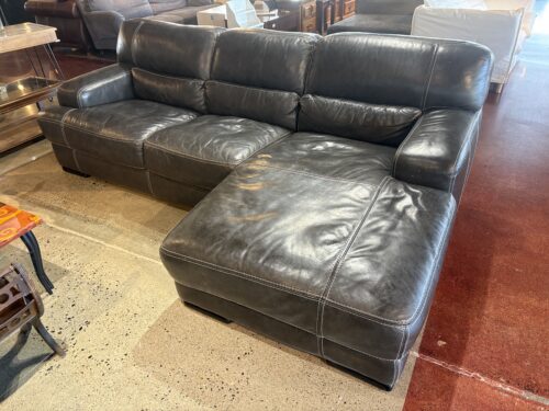 Blackest Brown Contrast Stitched 2Pc. Sectional w/ Chaise