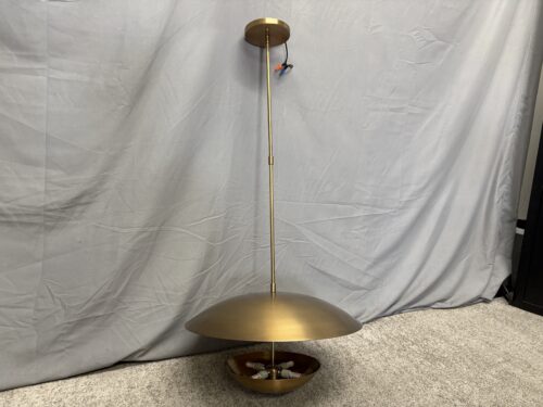 MCM Style Brass Dome Pendant Light