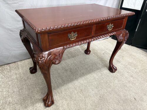 Chippendale Style Mahogany 2-Drawer Console Table