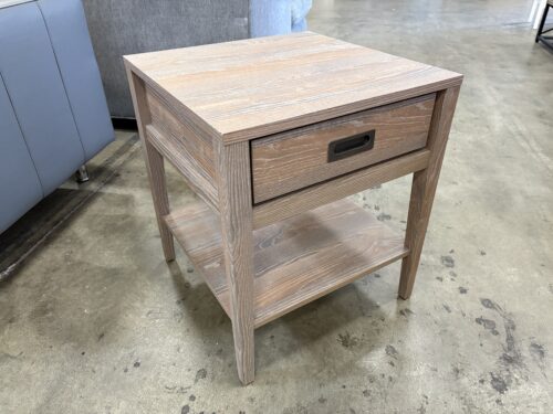 TARGET Rustic Wooden 2 Tier Single Drawer Nightstand with Recessed Finger Pull