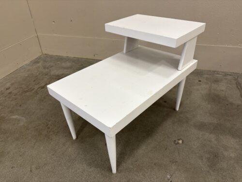 Modern Glossy White Painted 2 Tier Side Table