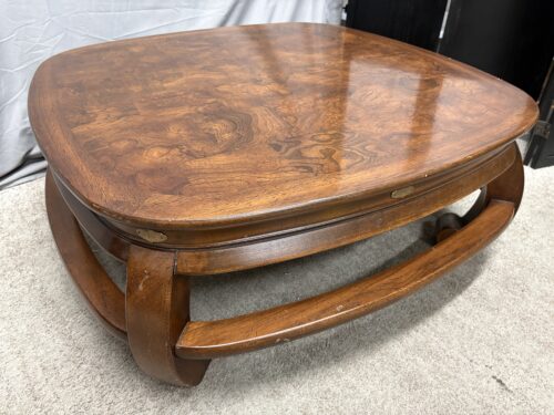 GORDONS FINE FURNITURE Vintage Ming Style Low Burl Top Square Coffee Table