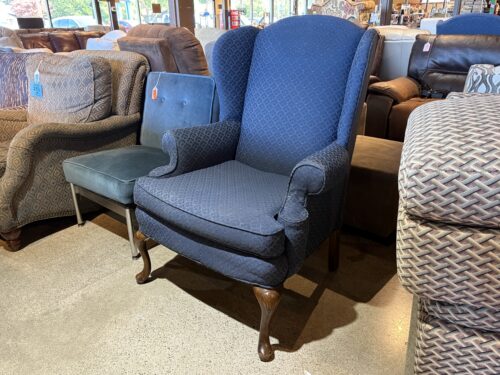 PEMBROOK Blue Wingback Armchair