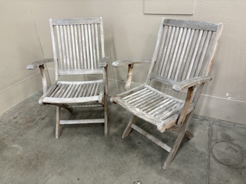ARCIFORM Weathered Plantation Teak Outdoor Armchair (Set of 2)