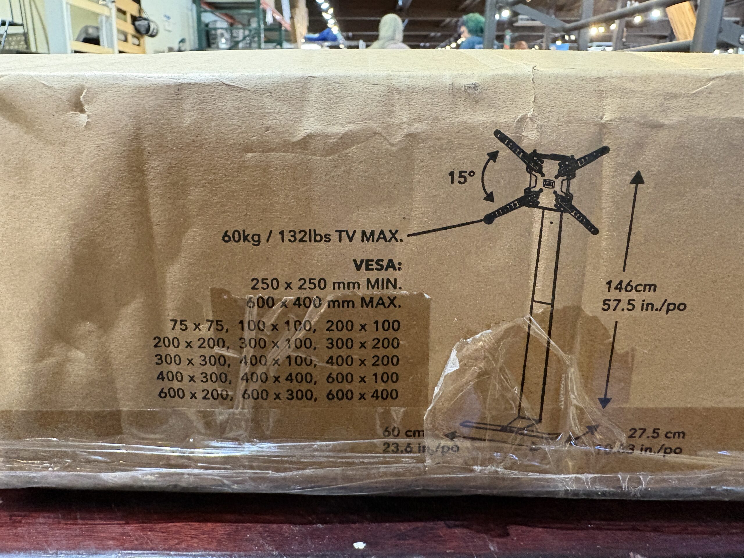 NEW! AVF Against-the-Wall Standing TV Mount Model # FL601LTW-T