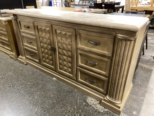 DREXEL Corbel Blonde Marble Top Credenza