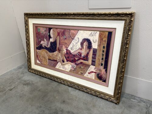 "Magic in the Summer Night" Embellished Giclee Painting by Sabzi in Ornate Frame