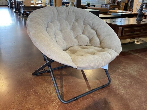 NEW! ESSENTIAL COMFORT Grey Folding Saucer Chair