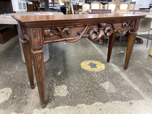 ETHAN ALLEN Mahogany Carved French Regency Console Table