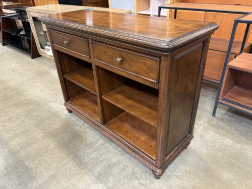 Auburn Finished Solid Wood Console Table with Drop-Front Drawers