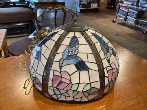 Tiffany-Style Stained Glass Hummingbird Pendant Fixture