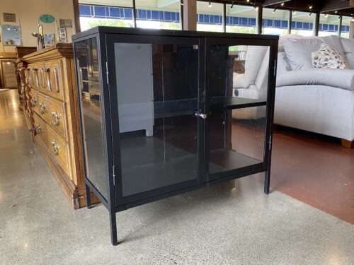 Black Metal Glass Sided Display Cabinet