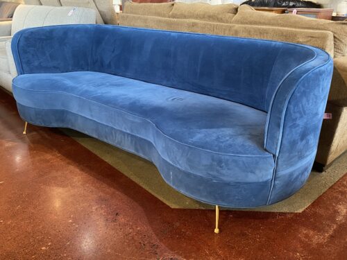 TOV FURNITURE Flare Modern Curved Sofa - Blue