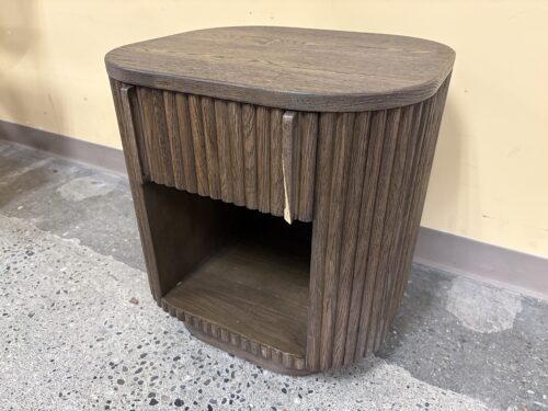 RESTORATION HARDWARE Mulholland Open Bedside Table in Brown Oak