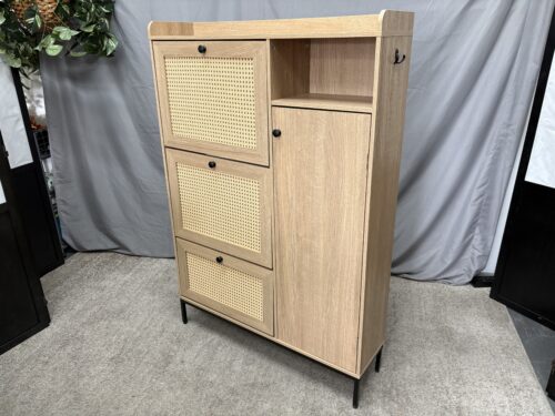 Rattan Shoe Storage Entryway Cabinet