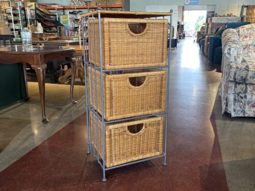 3-Drawer Metal Frame Basket Storage Tower
