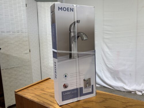 NEW! MOEN Lindor Chrome High-Arc Bathroom Faucet Model # 84505