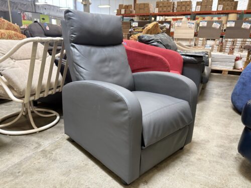 Modern Grey Sleek Recliner Chair with Hidden Lever