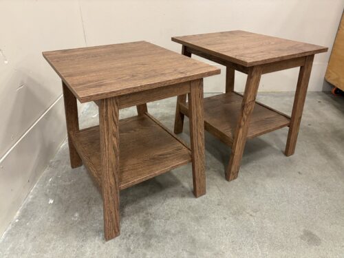 IKEA Lunnarp Walnut Finish 2 Tier Accent Tables (Set of 2)