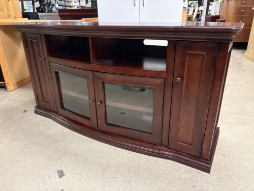 MARTIN HOME FURNISHINGS Cherry Traditional Glass Door Media Console