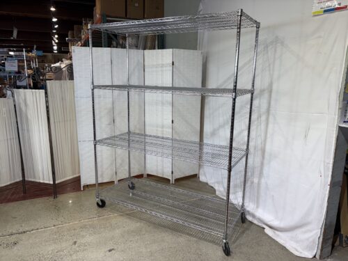 4-tier Commercial-Grade Chrome Wire Shelving Cart