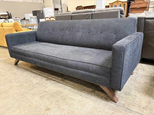 JOYBIRD Modern Roddy Button Tufted Sofa in Milo Onyx Micro-Denier Chenille